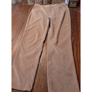 Size 16 Jaclyn Smith Brown Angel Fit Soft Corduroy Casual Pants High Waist Rise